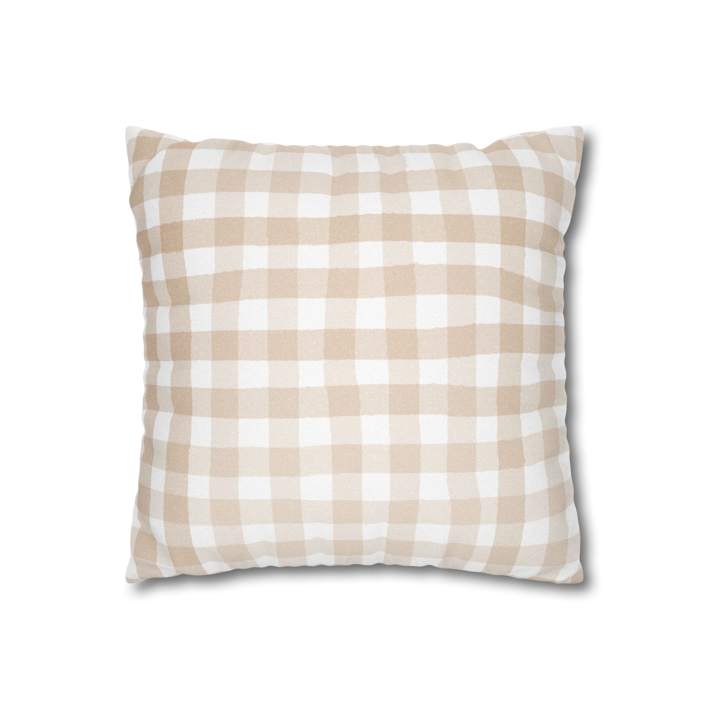 Beige Ginham Square Pillowcase
