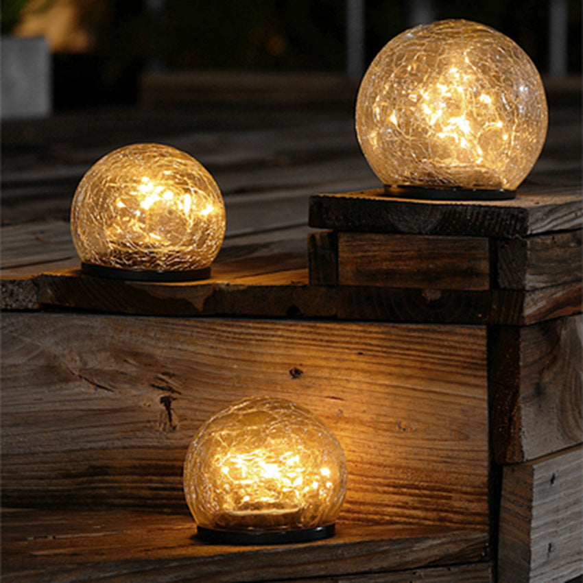 Cracked Glass Ball LED Solar Light