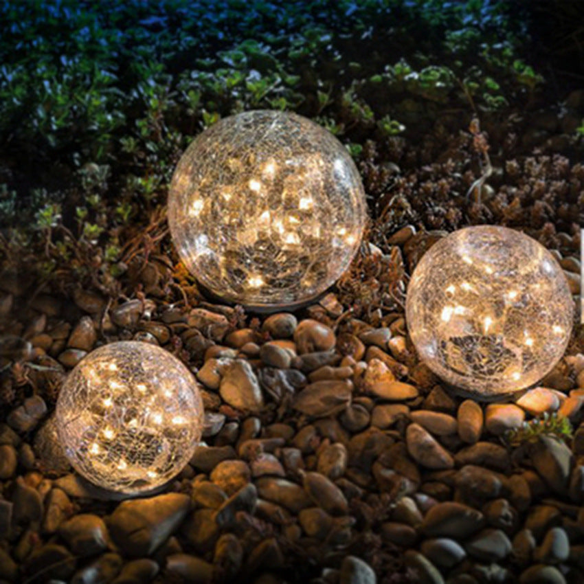 Cracked Glass Ball LED Solar Light