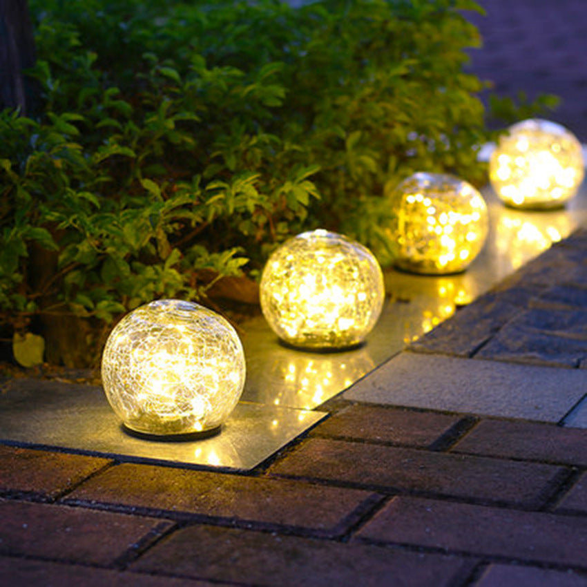 Cracked Glass Ball LED Solar Light