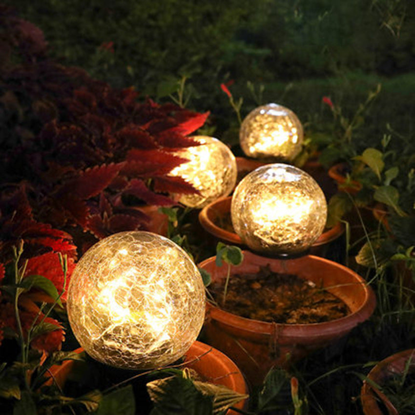 Cracked Glass Ball LED Solar Light