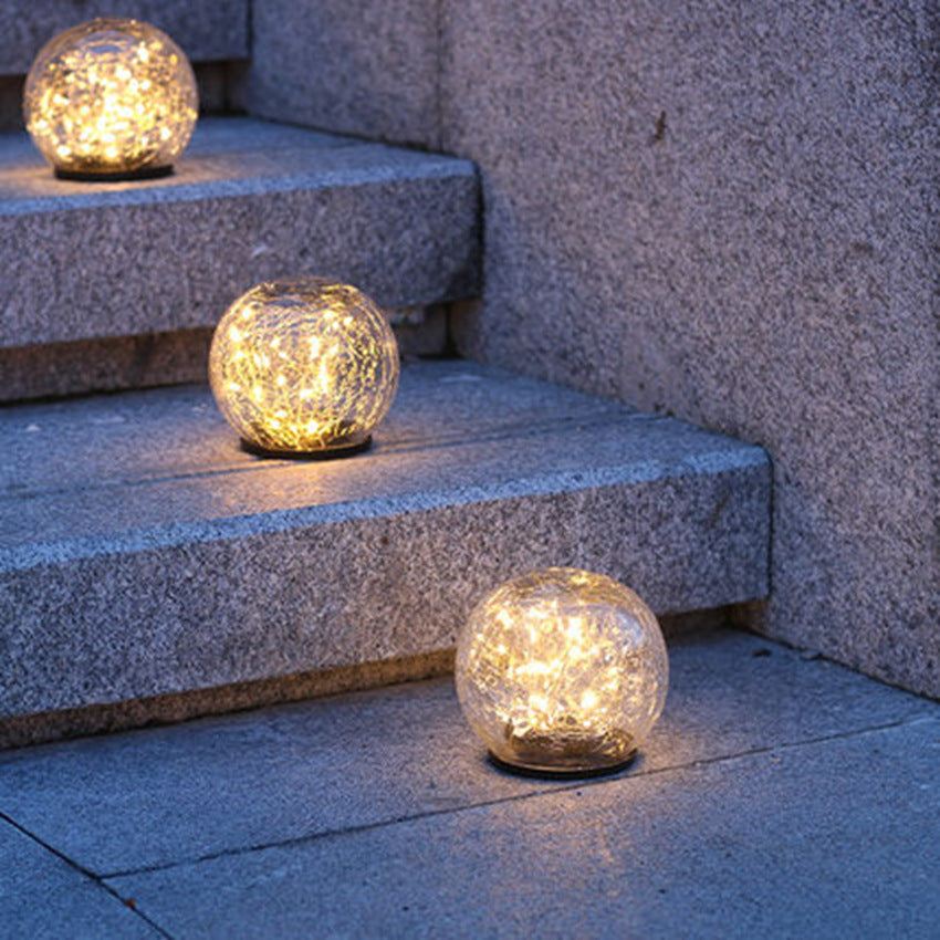 Cracked Glass Ball LED Solar Light