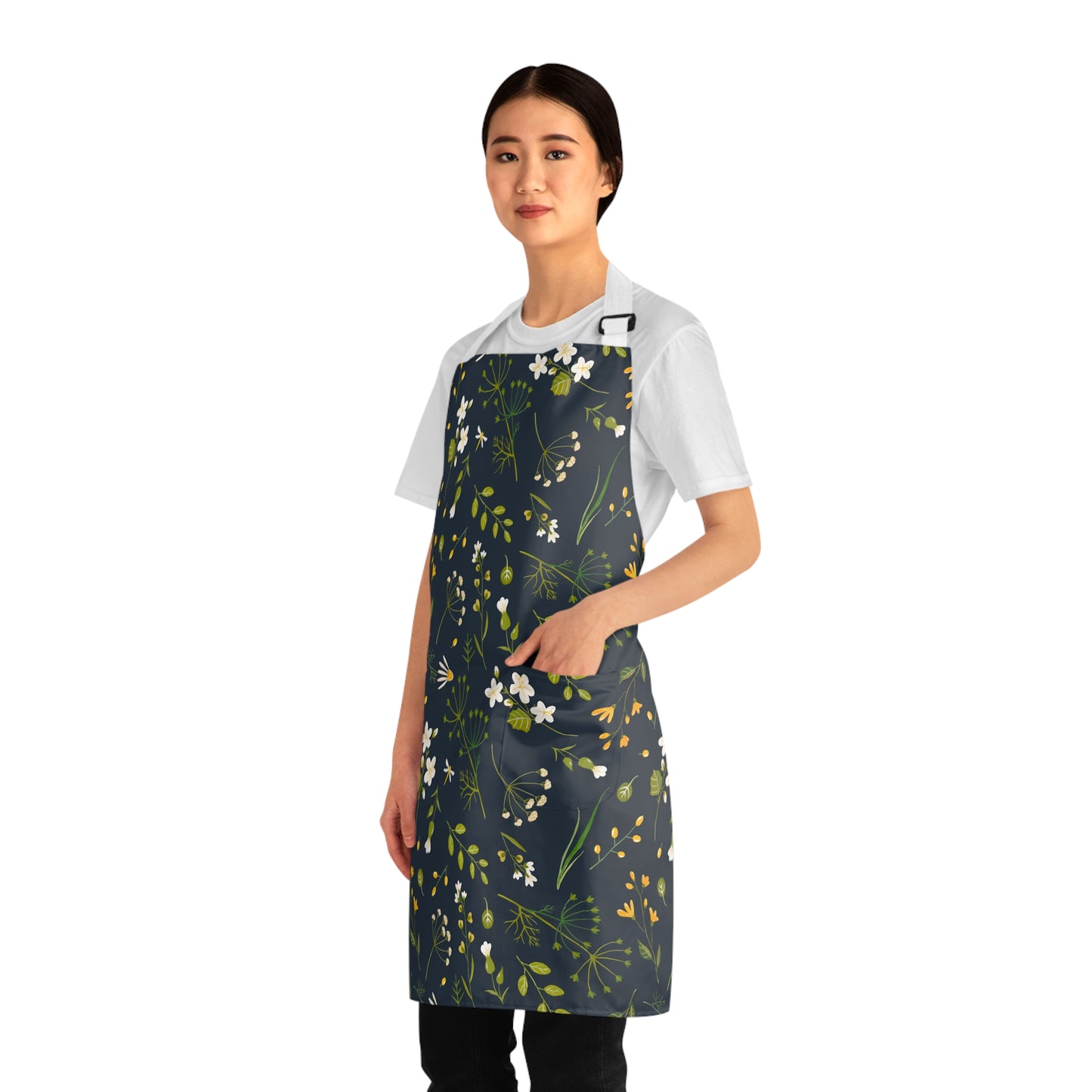 White Flower Apron