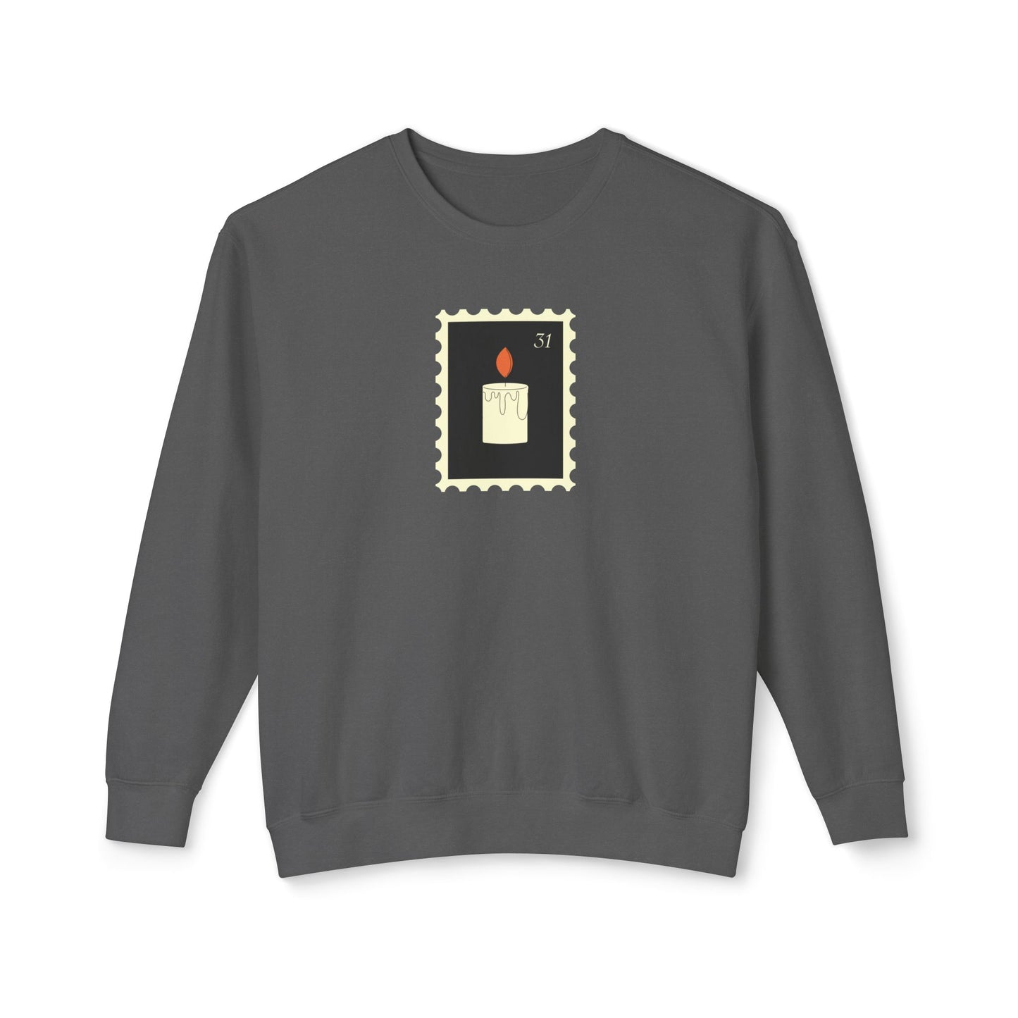 Halloween Candle Stamp Lightweight Crewneck Sweatshirt