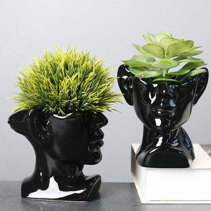 Ceramic Head Flower Pot