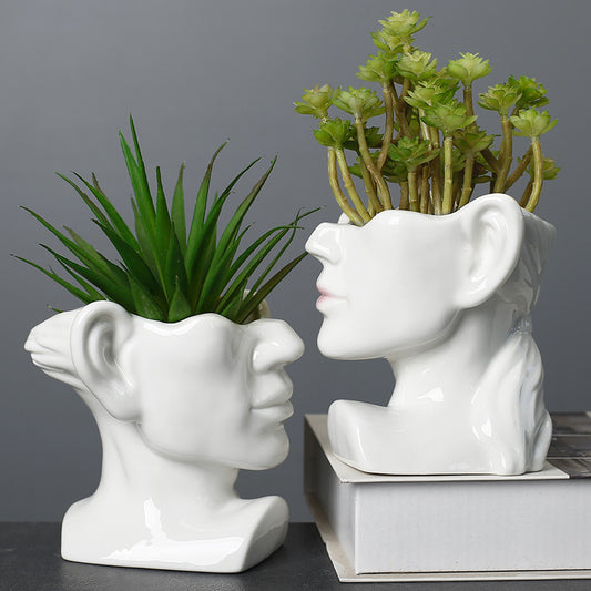 Ceramic Head Flower Pot