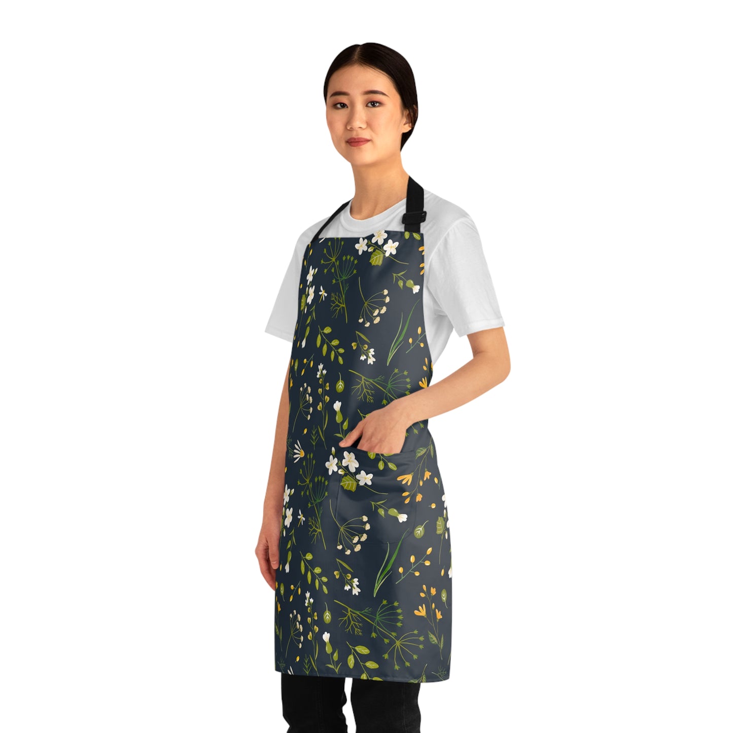 White Flower Apron