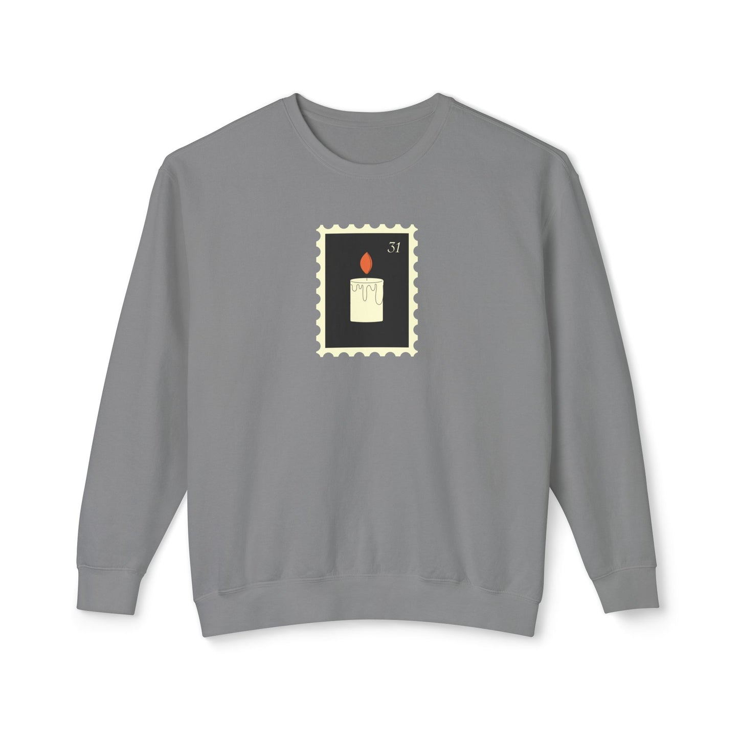 Halloween Candle Stamp Lightweight Crewneck Sweatshirt