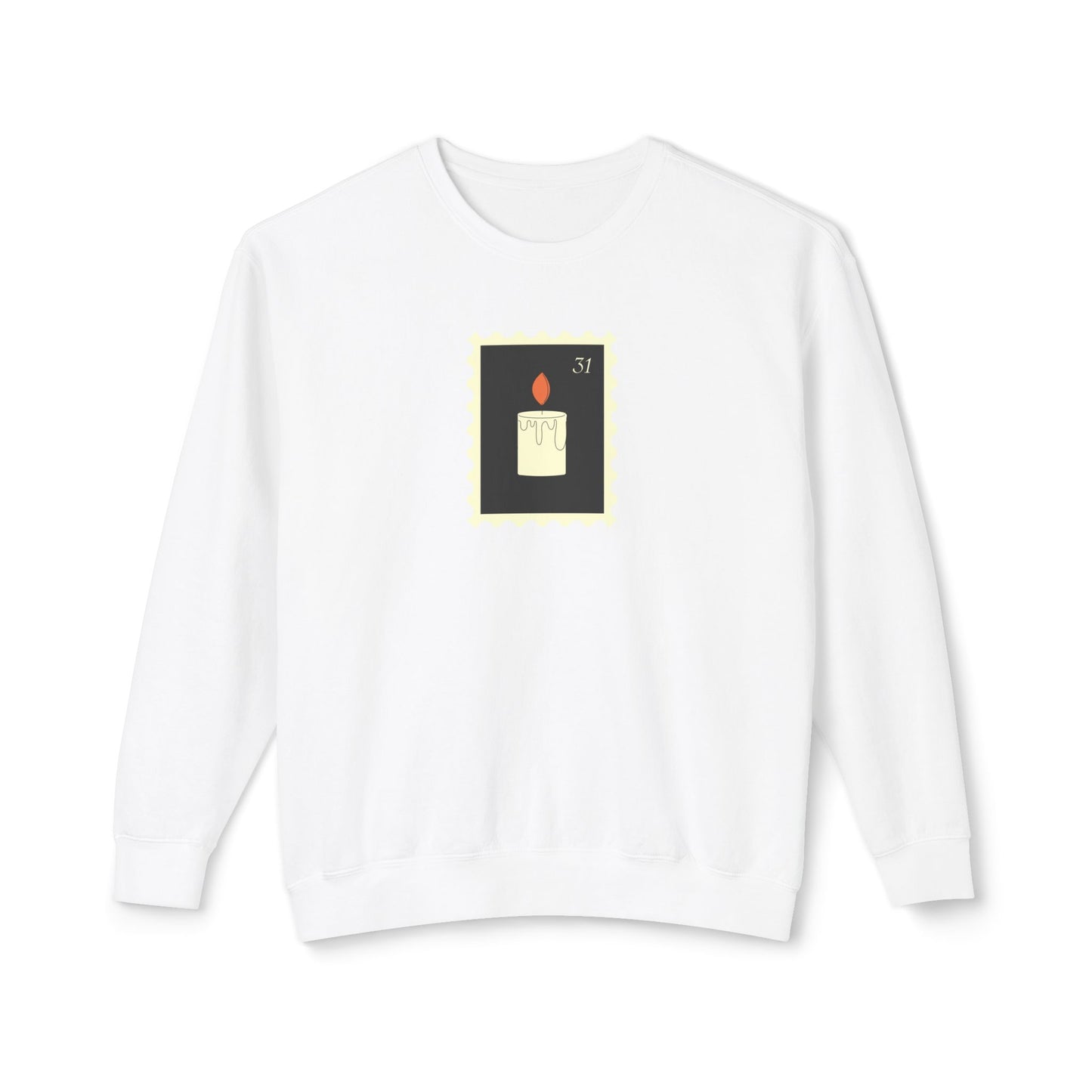 Halloween Candle Stamp Lightweight Crewneck Sweatshirt