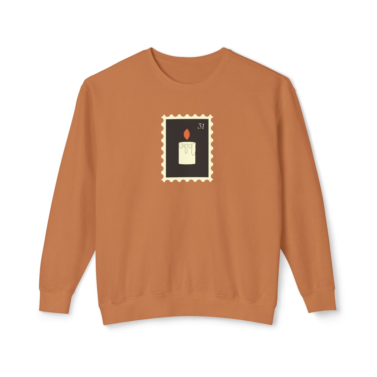 Halloween Candle Stamp Lightweight Crewneck Sweatshirt