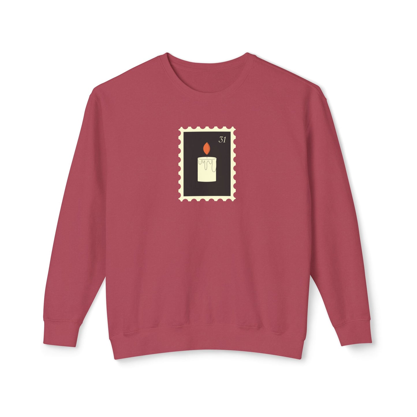 Halloween Candle Stamp Lightweight Crewneck Sweatshirt