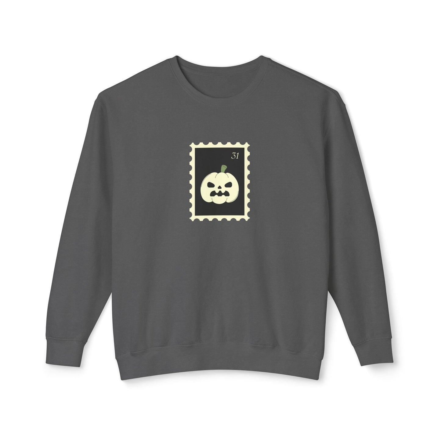 Halloween Pumpkin Stamp Lightweight Crewneck Sweatshirt