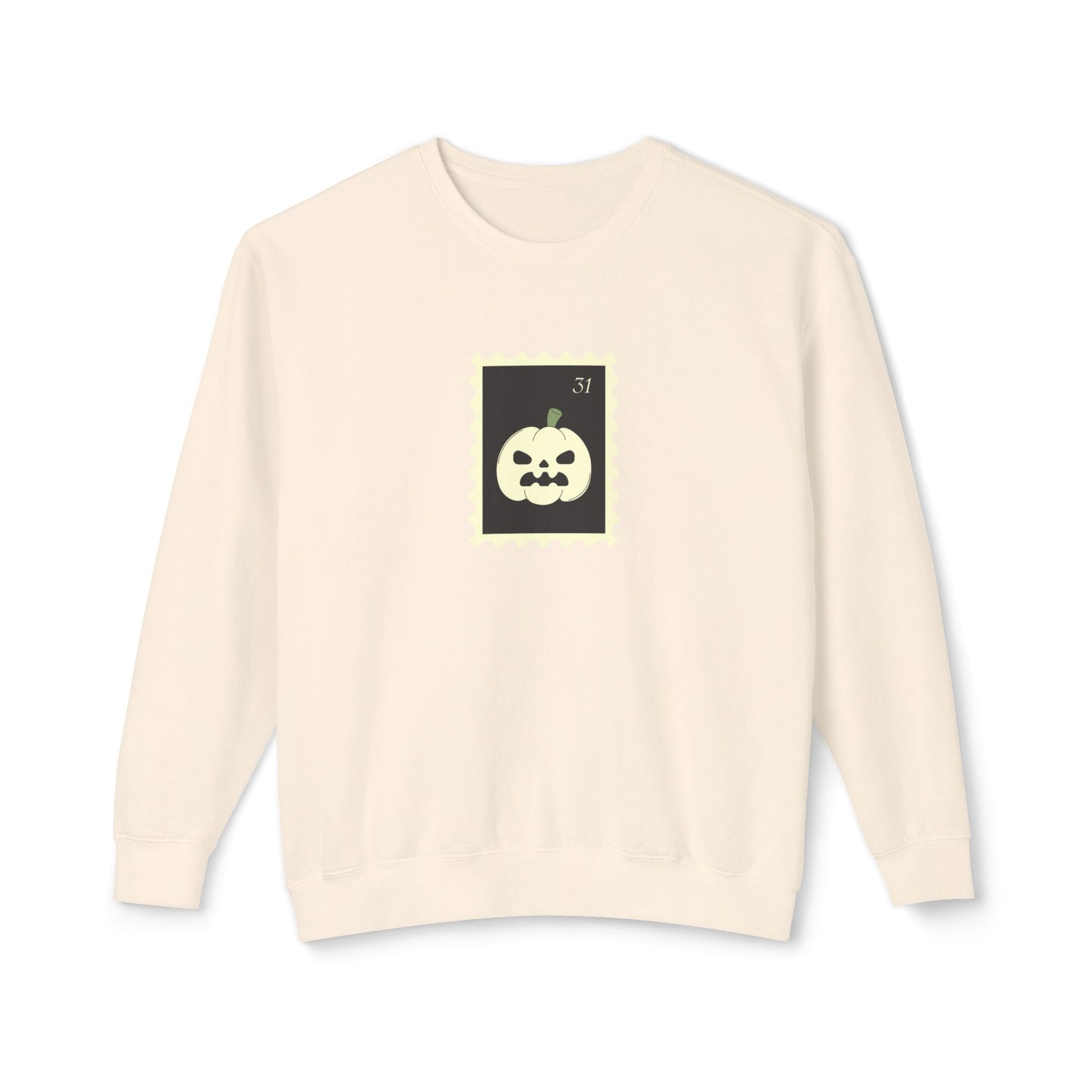 Halloween Pumpkin Stamp Lightweight Crewneck Sweatshirt