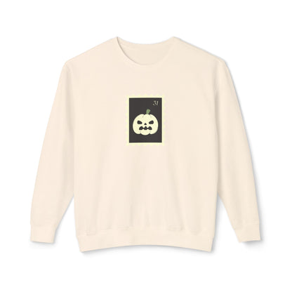 Halloween Pumpkin Stamp Lightweight Crewneck Sweatshirt