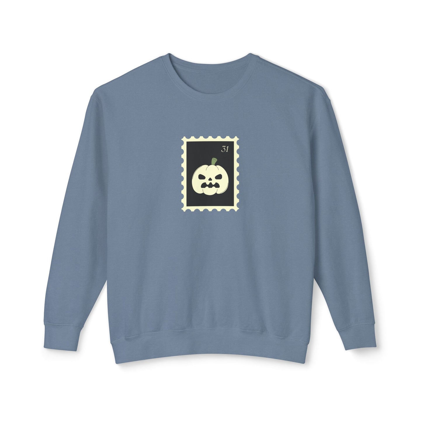 Halloween Pumpkin Stamp Lightweight Crewneck Sweatshirt