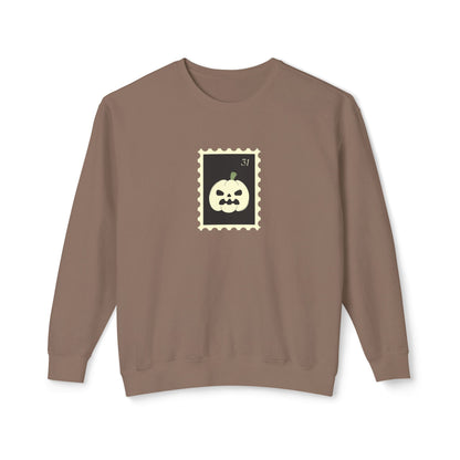 Halloween Pumpkin Stamp Lightweight Crewneck Sweatshirt