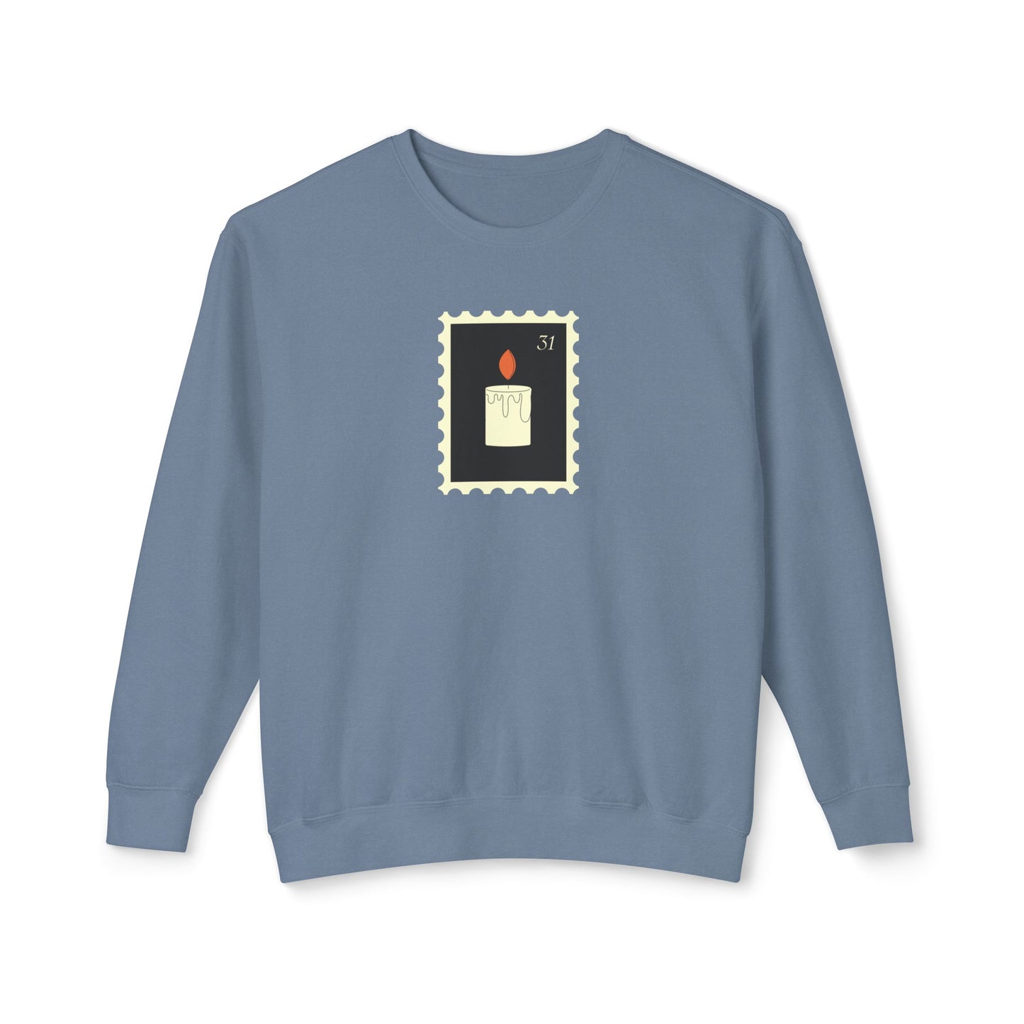 Halloween Candle Stamp Lightweight Crewneck Sweatshirt