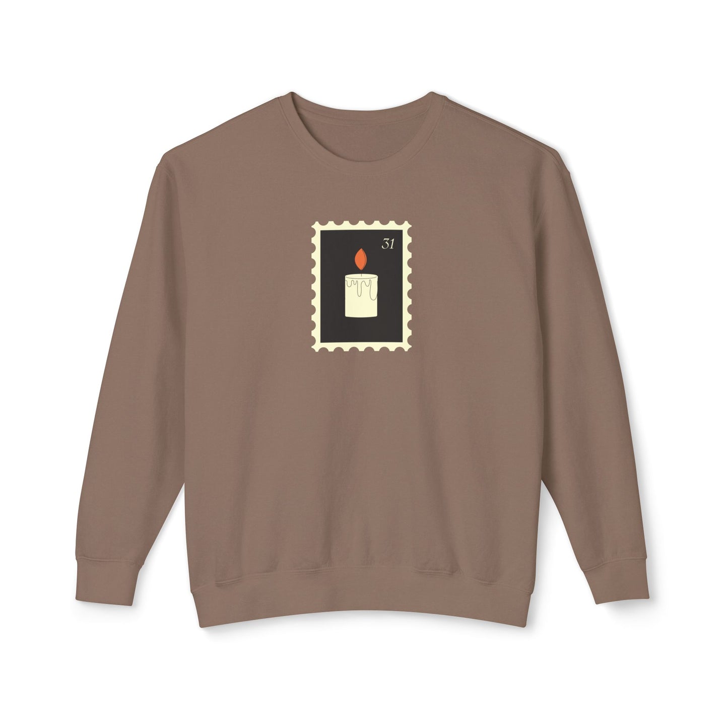 Halloween Candle Stamp Lightweight Crewneck Sweatshirt