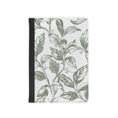 Passport Cover - Vintage Green Leaf Design